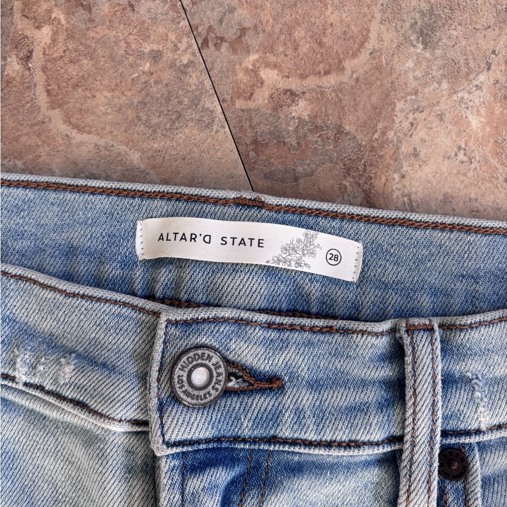 Altar'd State Light Blue Wide Leg Jeans - Picture 2 of 3